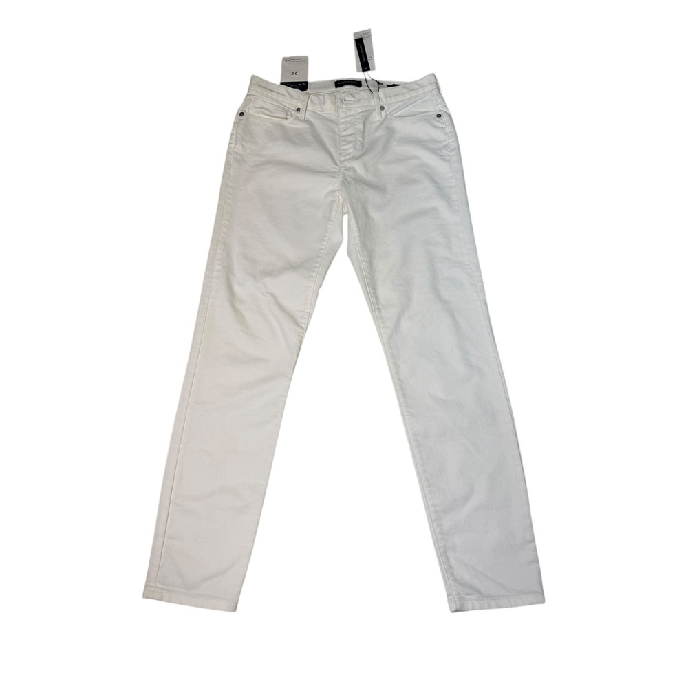 NWT Banana Republic Womens Skinny Jeans Mid Rise Ankle Length White Size 27x28